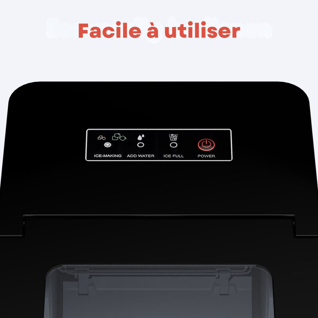 Machine à glaçons KitchenBrothers- 2.1L - Fonction nettoyage à sec - 15kg/24h - Noir