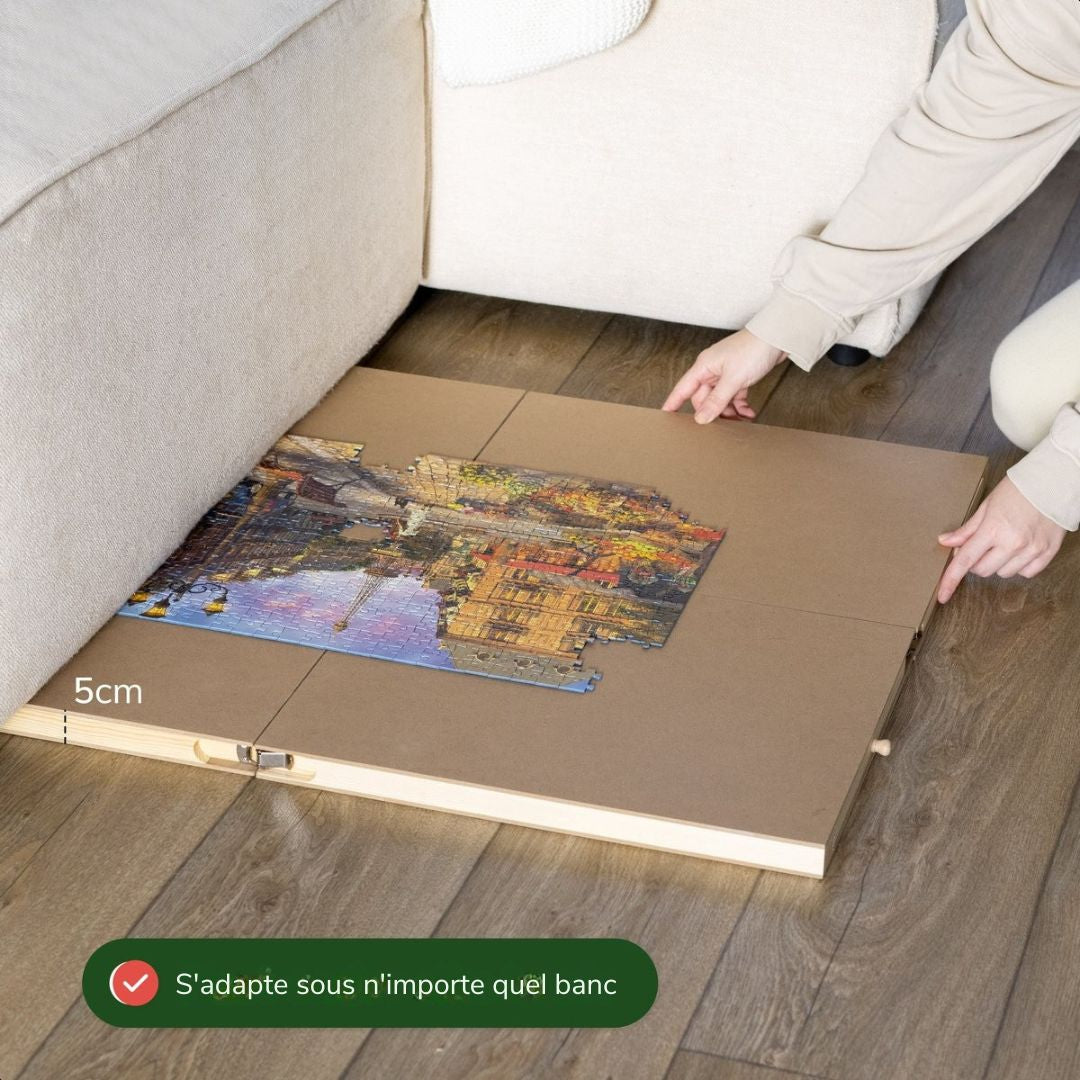 Table de puzzle XXL - DIYDash - 1500 pièces - Pliable - Plateau avec système de rangement - Bois
