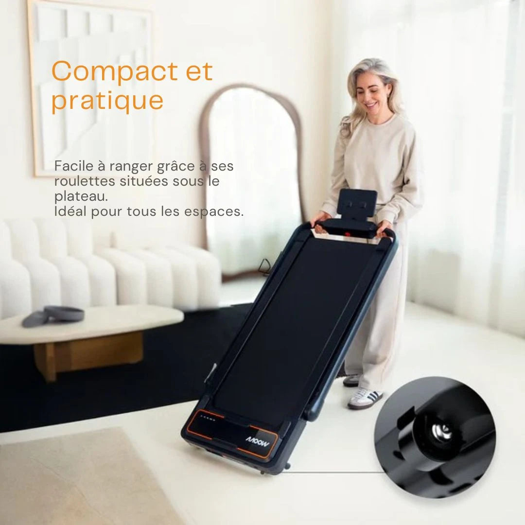 Moovv SmartStep Pro v3 Incline - Tapis de marche pliable - Tapis de marche avec fonction d'inclinaison de 10% - Tapis de marche pliable 1-12 km/h - Accessoires inclus