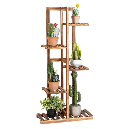 Coast 5-Layer Flower Rack Brown 50 x 21 x 103 cm - Porte-plantes en pin autoportant pour l'intérieur et l'extérieur