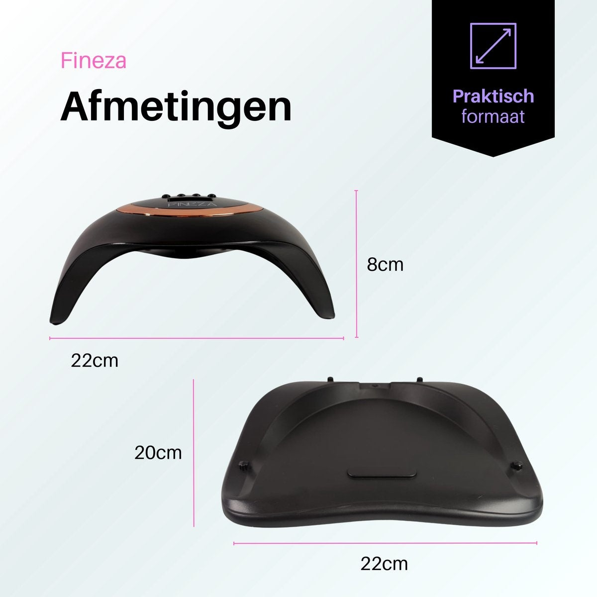 Fineza Lampe UV pour ongles en gel - Séchoir à ongles LED - Séchoir à ongles pour vernis en gel - Lampe à ongles - Noir