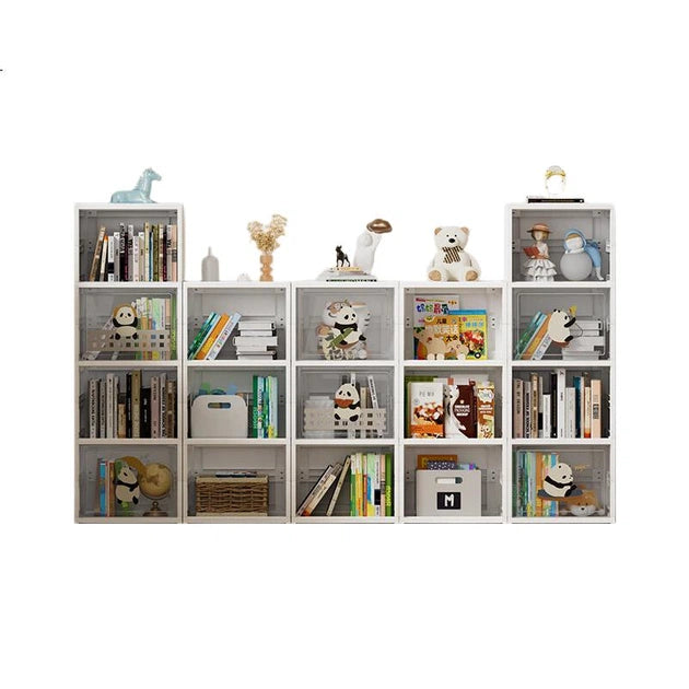 Étagère à livres pour enfants Jingzao Magic Cube - Blanche - 3 étages - 81 x 36 x 26 cm - Modulaire et réglable - Plastique