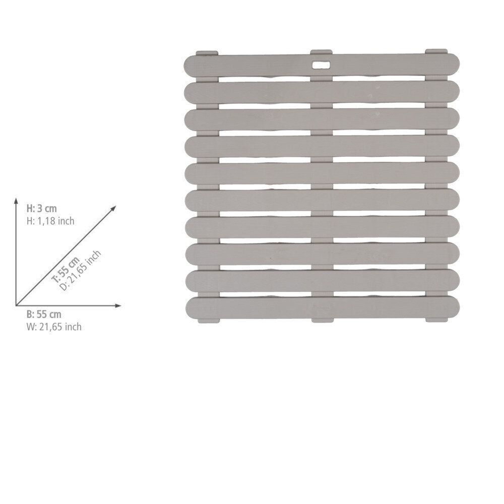 Grille de douche WENKO pour l'intérieur et l'extérieur, couleur taupe - 55 x 55 cm - Antidérapante