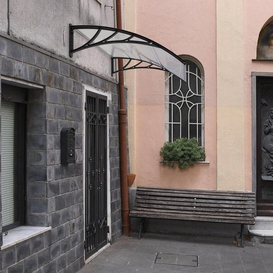 tectake® - auvent de porte - auvent de porte d'abri - polycarbonate - largeur 150 cm - 401265