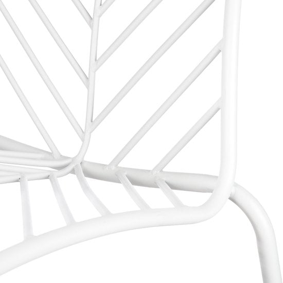Chaise de jardin - Mica Decorations - L56 x L56 x H81 cm - Métal, Blanc