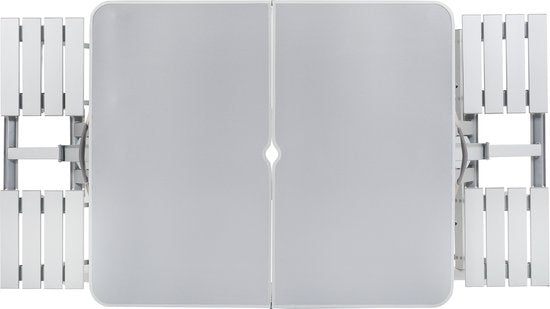 Table de camping Campart TA-0875 - Ensemble de table de pique-nique pour 4 personnes - Table de pique-nique pliable et facile à transporter - Résistante aux intempéries - Blanche
