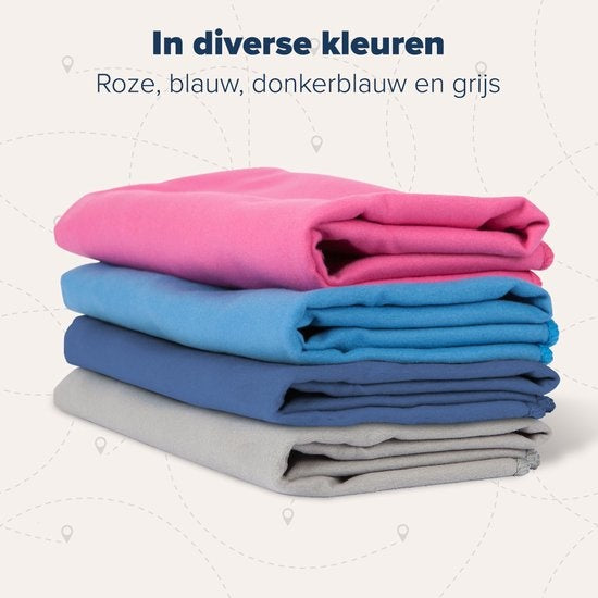 TRVLMORE Set de serviettes de voyage en microfibre - 2 pièces - Large (75 x 150 cm) & Extra Large (90 x 180 cm) - Microfibre - Bleu foncé