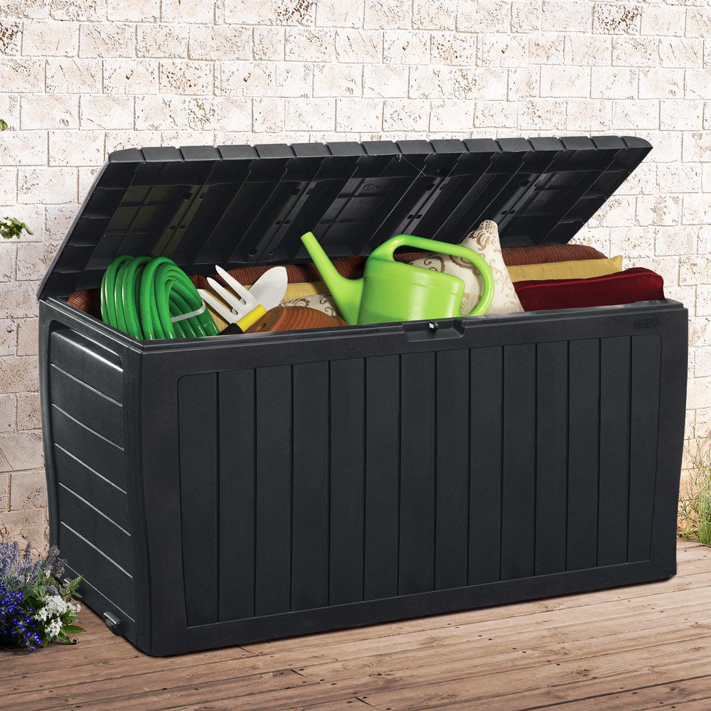 Boîte de rangement Deuba Marvel Plus anthracite 117x45x57cm avec roues