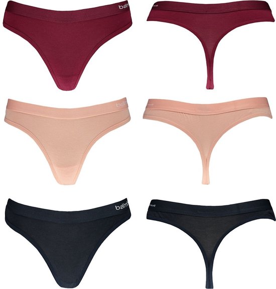 Lot de 3 strings en bambou pour femme - Taille XL