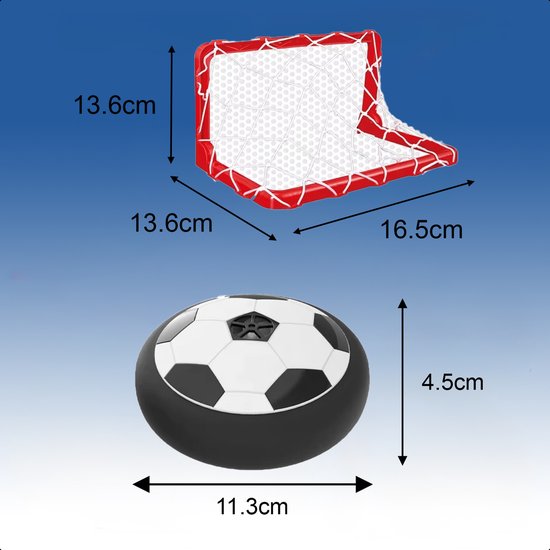 Tech Essentials® Mini Airhockey Game Football Edition - Hover Ball - Jeux pour enfants - Jouets de vacances - Jeux de voyage - Football de table - Tous âges - Intérieur - Palet - Table de jeu - Rouge et bleu