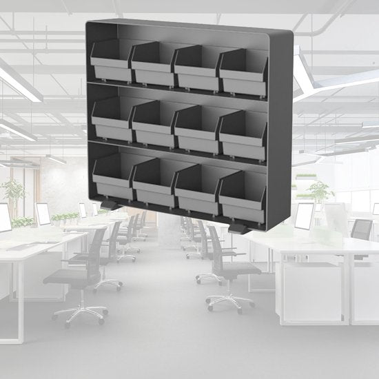 BRASQ Tea Organiser Black TB200 - Boîte à thé 12 compartiments - organiseur de cuisine - Boîte à thé - Porte-sachets de thé - Système de rangement peu encombrant