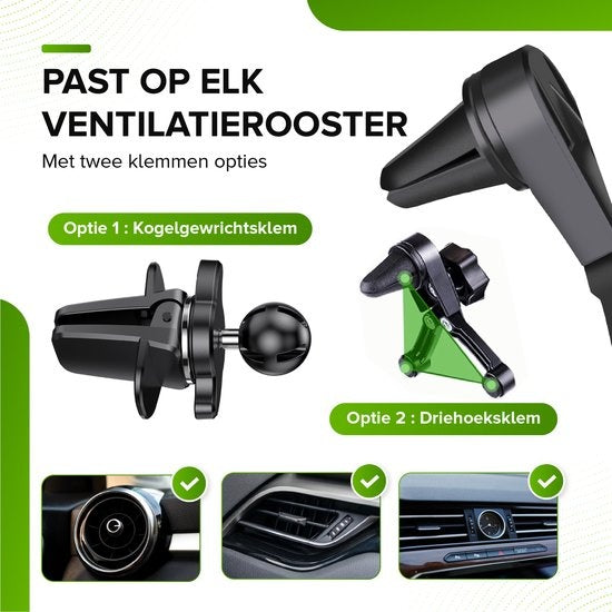 Support de téléphone iSetchi - Voiture - Ventouse extra-forte - 3 en 1 - Noir