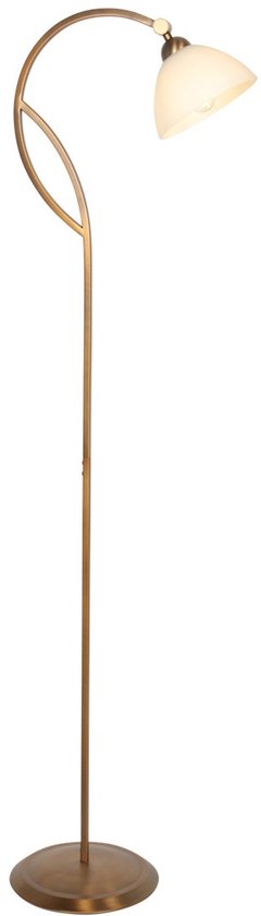 Anthea 4330BR : lampadaire classique en bronze avec verre effet marbre, hauteur 140 cm, Steinhauer