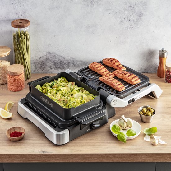 Tefal OptiGrill 4-en-1 GC774D - Gril de table intelligent - Plateau de cuisson inclus - 9 programmes automatiques - Indicateur de cuisson - 2100 W