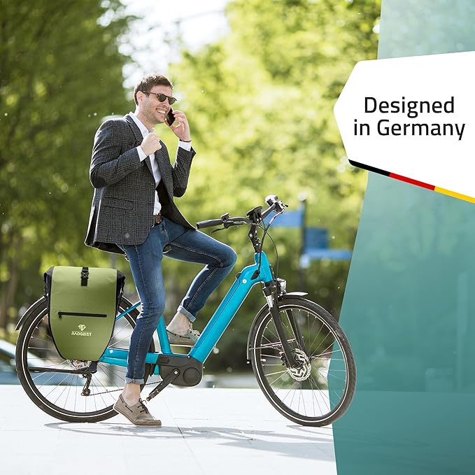 RADGEIST sacoche de vélo pour porte-bagages - sacoche de vélo pour porte-bagages - sacoche de vélo étanche et sac à bandoulière - sacoche de vélo avec réflecteurs