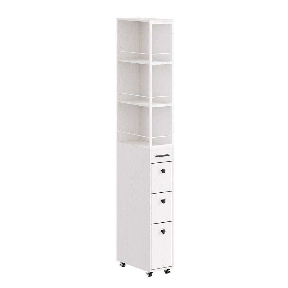 Meuble de rangement SoBuy étroit - 4 roulettes et 3 tiroirs - 40 x 20 x 170 cm