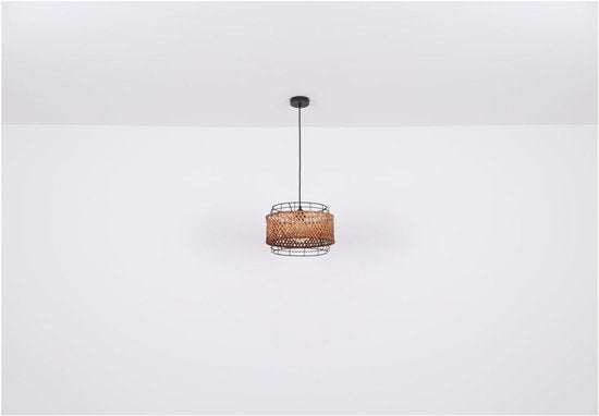Lampadaire GINA Metal 151.0cm Matt Black | Bamboo E27 1-Light