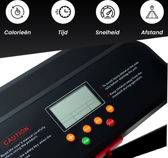 Fitby Treadmill - Tapis de course pliable - Tapis de marche - Bande de marche - 1-10km/h - Ecran LED - Noir