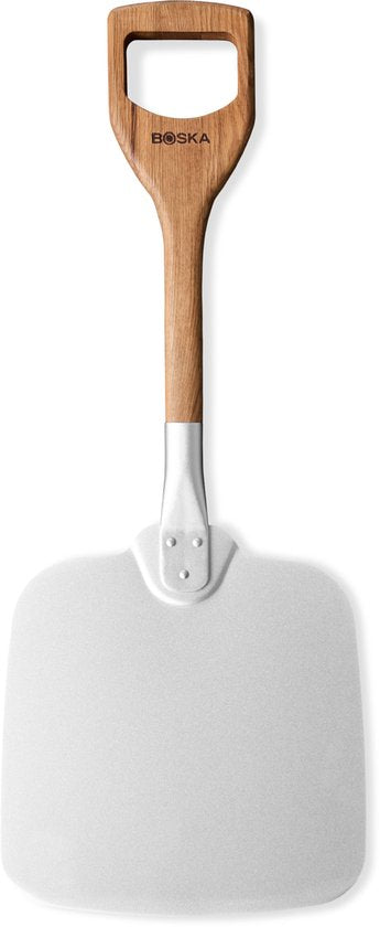 Boska Serveur à pizza Barbecue - Poignée courte - Stable - Aluminium - Chêne - Accessoires barbecue