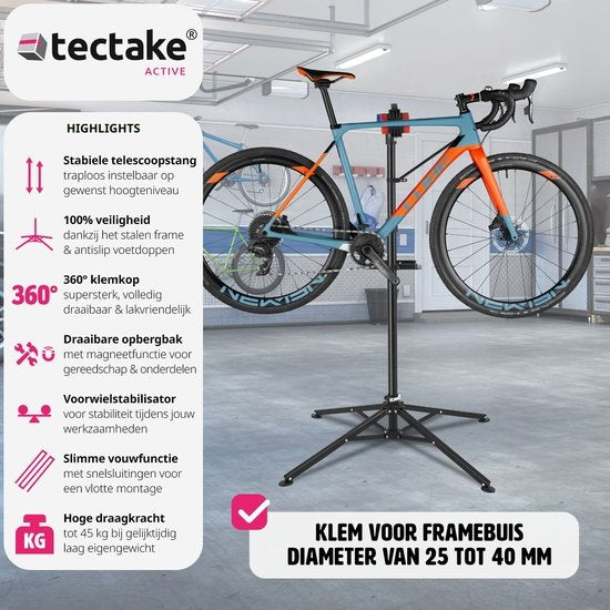 tectake® - Support de réparation de vélo support de montage de vélo e-bike Philipp - 402899
