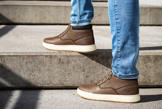 Milanoro - Baskets confortables pour homme - Marron foncé - Pointure 45