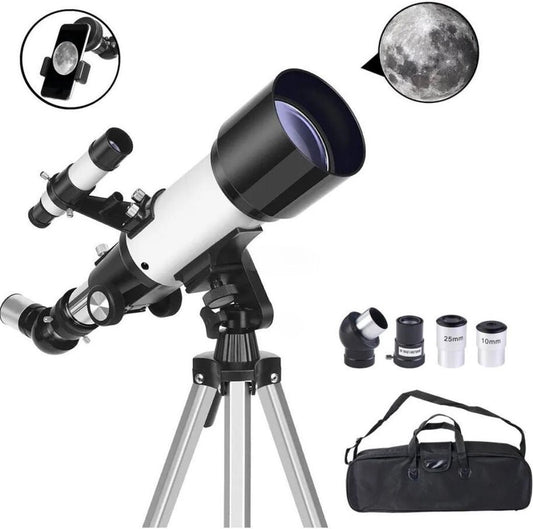 TTD Stargazer avec trépied réglable - Télescope pour adultes et enfants - Sac de transport et trépied inclus