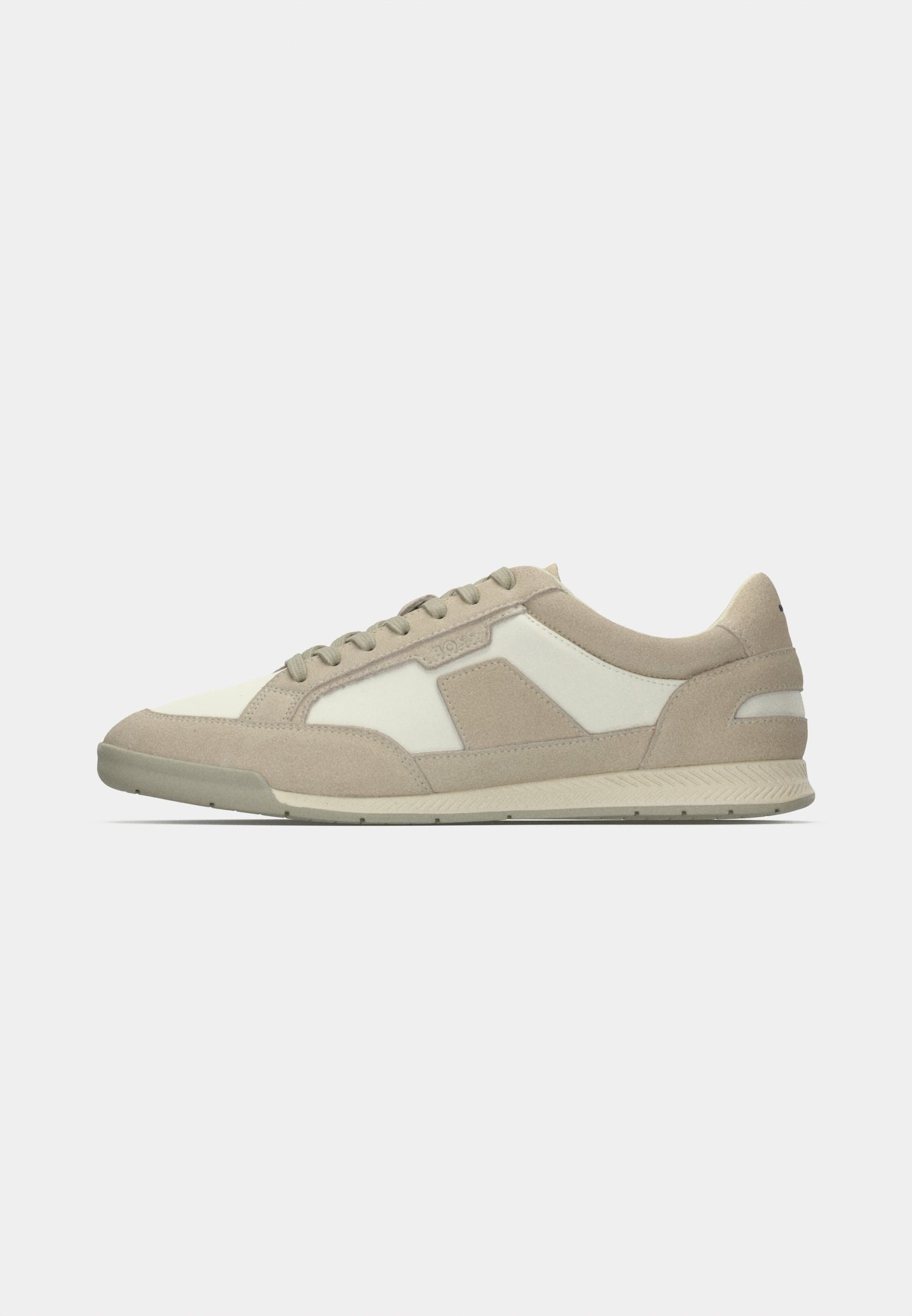 Baskets BOSS NITAN – Cuir et tissu – Beige clair