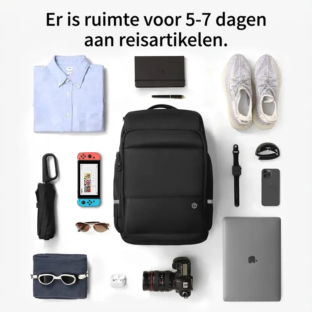 Sac à dos de sport Ochama TANK 35 litres - Sac à dos spacieux pour la salle de sport et les voyages - Noir