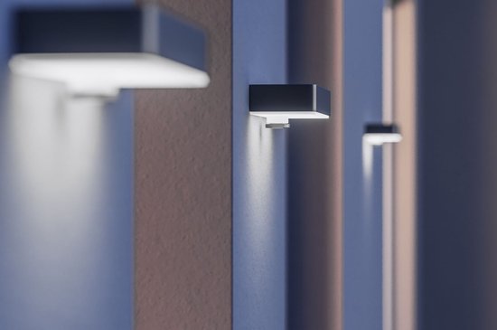 Lampe d'extérieur solaire Steinel avec détecteur de mouvement XSolar SOL-O S - Applique murale LED à énergie solaire - Anthracite