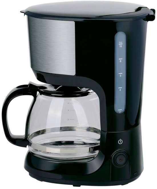 Cafetière Alpina à filtre 750 W - Cafetière avec filtre réutilisable - Cafetière avec carafe en verre de 1,25 L - 10 tasses de café à la fois - Cafetière anti-gouttes