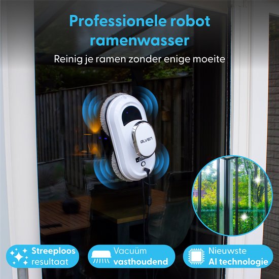 Ølven W11 Robot laveur de vitres - Télécommande incluse - Plug & Play - Anti-chute - Nettoyeur de vitres