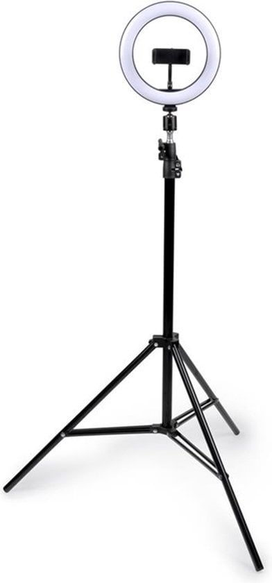 Lampe annulaire Grundig avec trépied et support de téléphone - réglable jusqu'à 210 cm - convient pour TikTok et YouTube - 3 modes d'éclairage