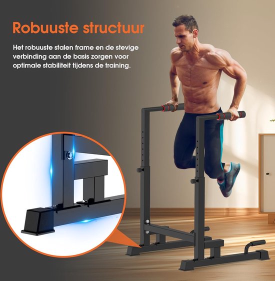 DH FitLife Dip Bars | Dip Stand Station | Power Station Fitness Equipment for Home | Parallettes Calisthenics Training Equipment | Individually Adjustable Height for Strength Training