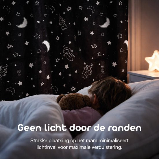 Rideau occultant portable Lunae avec ventouses - 200 x 130 cm - Tissu occultant noir - Rideau occultant à 100 % - Alternative au film occultant pour fenêtres - Rideaux occultants