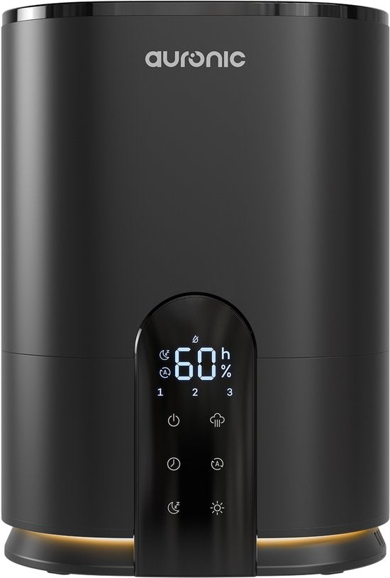 Humidificateur Auronic - 4 litres - 40m2 - Convient au salon, au bureau, à la chambre à coucher, à la chambre de bébé et plus encore - Avec aromathérapie - Sans BPA - Noir