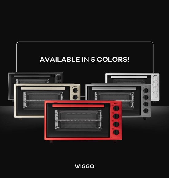Wiggo WMO-E456(B) - Mini-four autonome - Électrique - 60 cm - 45 litres - 2 000 W - Garantie 5 ans - Noir