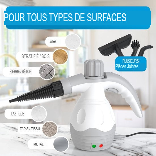 Nettoyeur vapeur portatif– Strex - 1200W 4 bars - Nettoyeur Multifonction à Main - Détachant