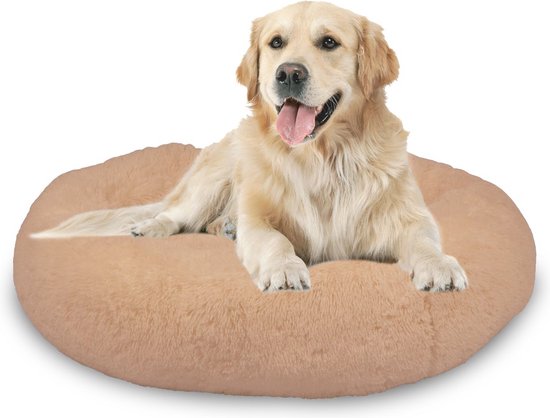Peaceful Pooch L - panier moelleux pour chien - 94 cm de diamètre - pliable - disponible en plusieurs tailles. Panier pour chat - lavable - rembourrage amovible - soulage les articulations et les muscles - fond à picots antidérapant