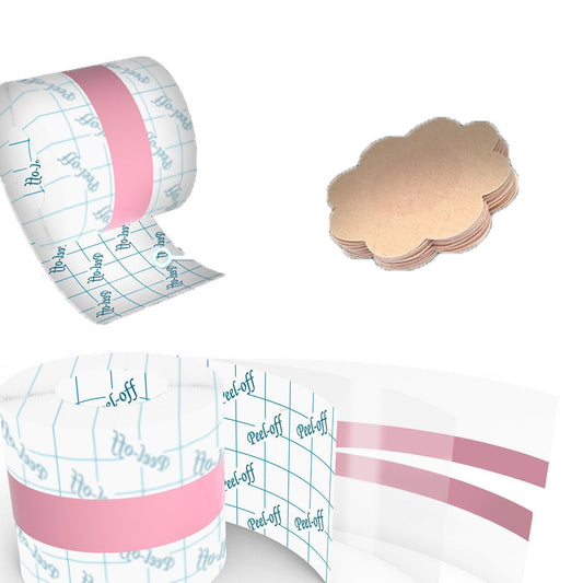 Levanda transparent boob tape 5 mètres- invisible boob tape inc nipple covers- strapless adhesive bra tape - fashion tape breasts