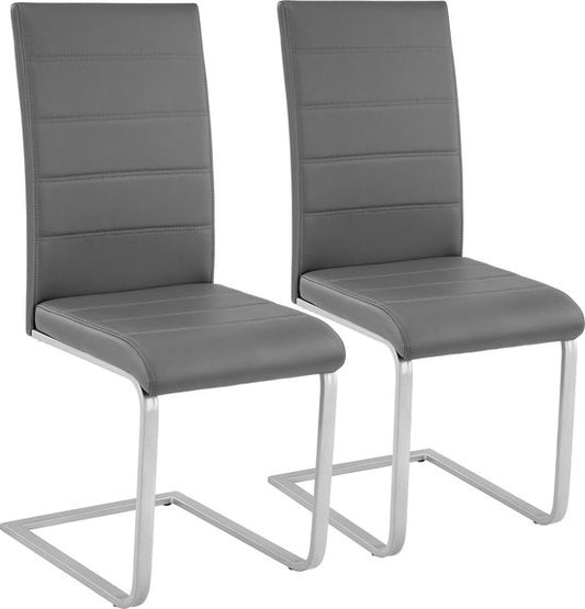 tectake® - set de 2 chaises de salle à manger Bettina grey - 402551