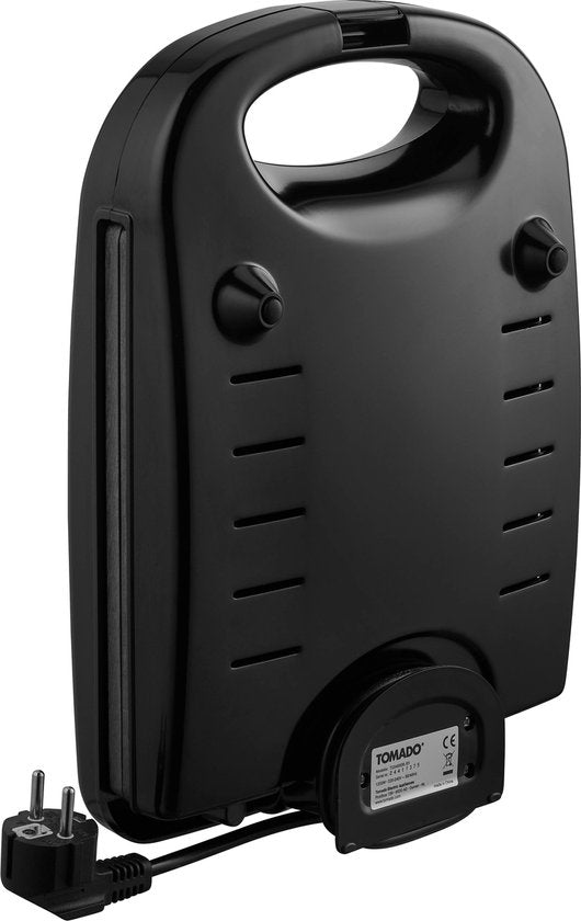 Tomado TGS4000B - Fer à repasser XXL pour sandwichs grillés - 4 sandwichs grillés - Grille-panini - Sans PFAS - 1200W - Noir