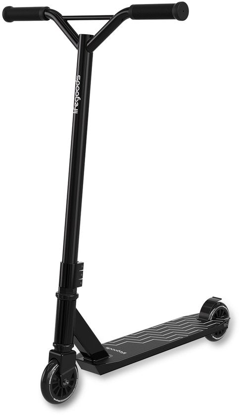 LifeGoods Stuntstep Fly X - 6+ Years - Marchepied pour enfants - Garçons/Filles - 100mm - 100KG - Noir/Blanc