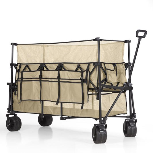 Mr. Fold Bolderkar XXL - pliable - 600L - 300KG - Beige - roues tout-terrain