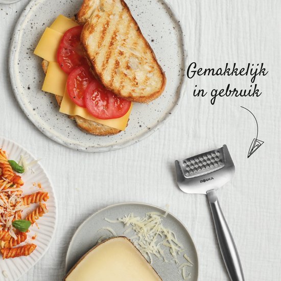 Râpe à fromage Boska Copenhagen - Râpe à fromage à pâte dure - Râpe à fromage pour fromage affiné - Résiste au lave-vaisselle - Râpe à fromage multifonctionnelle - acier inoxydable - 180 x 74x 20 mm - Ustensiles de cuisine - Accessoires de cuisine - Garan
