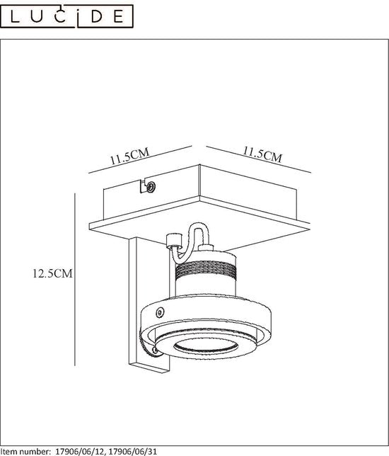 Lucide LANDA - Spot de plafond - LED « Dim to warm » - GU10 - 1x5 W 2200 K/3000 K - Blanc