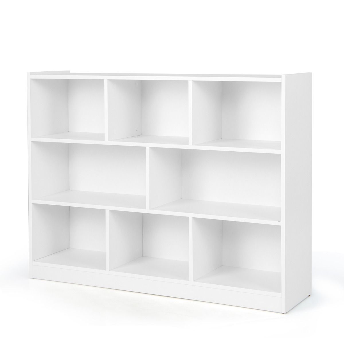 Bibliothèque pour enfants Coast - 3 niveaux - 8 étagères - blanche - 122 x 32 x 93 cm