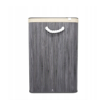 Panier à linge en bambou Juskys - 150 litres - 3 compartiments - gris - avec couvercle