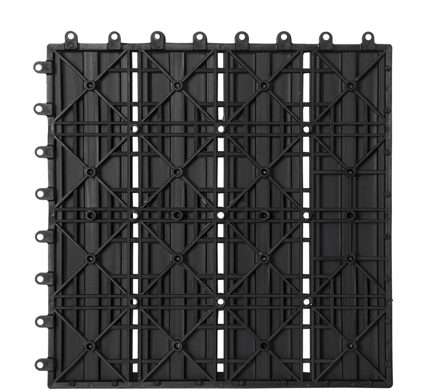 Woltu WPC Terra Tiles 30x30 cm - Anthracite - Click System - 22 Pièces (2 m²)