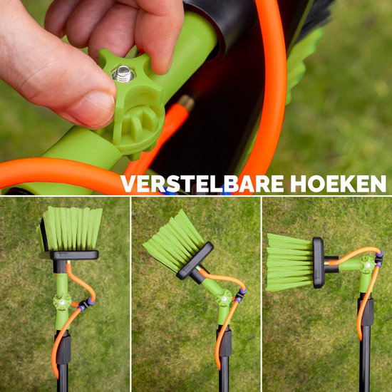 BREND BR-2237 Brosse à laver télescopique extensible jusqu'à 7 mètres - Brosse à eau 5 pièces avec distributeur de savon - Pour façades, tuiles et panneaux solaires