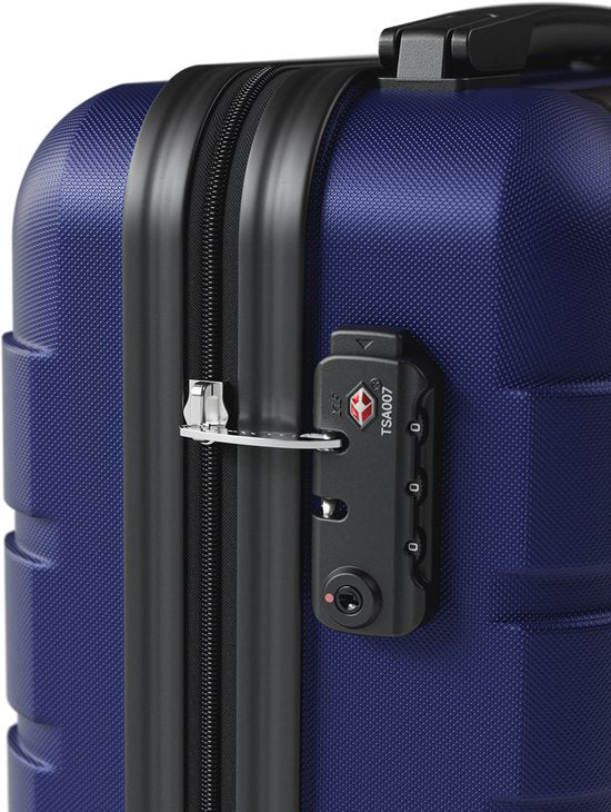 Valise cabine TRVLMORE - 40 x 30 x 20 cm - À placer sous le siège - 24 L - Serrure TSA - 2 roulettes - Bleu foncé